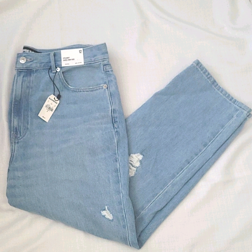 NWT Express Straight Super High Rise Jeans
